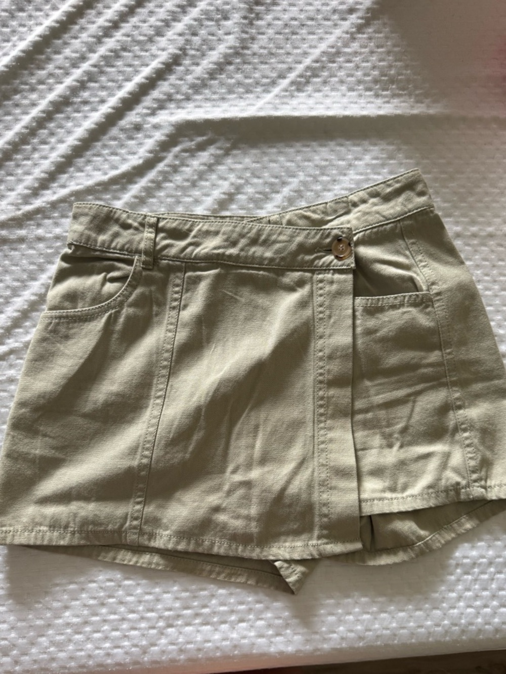 Zara Light Olive/Taupe Women’s High-Waist Skort